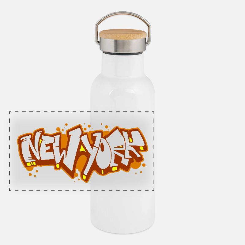 Graffiti horizontal de New York 4 Gourde isotherme avec bouchon en bambou