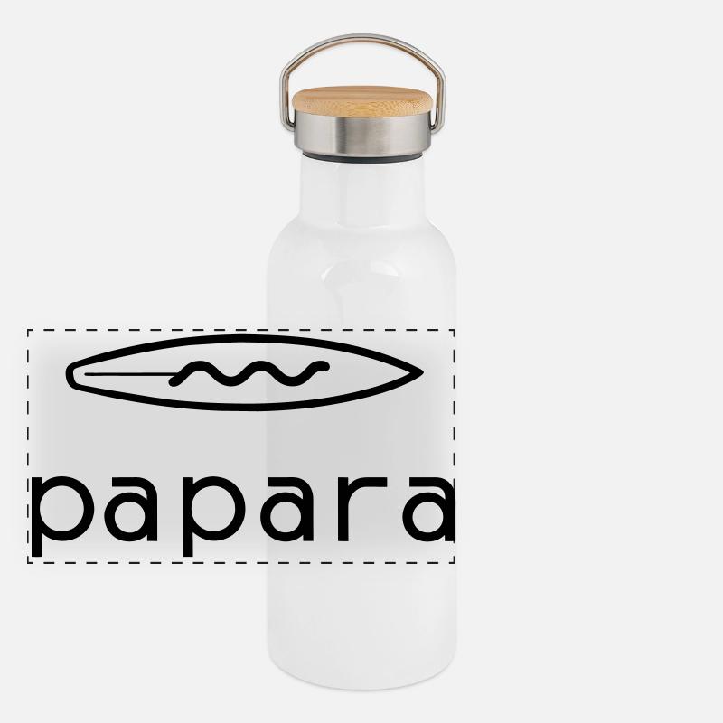 Papara Tahiti Surf Spot Gourde isotherme avec bouchon en bambou