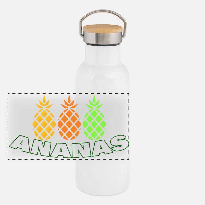 ANANAS Gourde isotherme avec bouchon en bambou