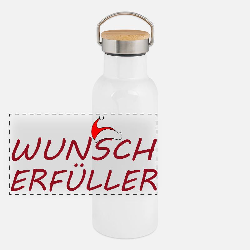 WUNSCHERFÜLLER Panorama Thermosflasche mit Bambusdeckel