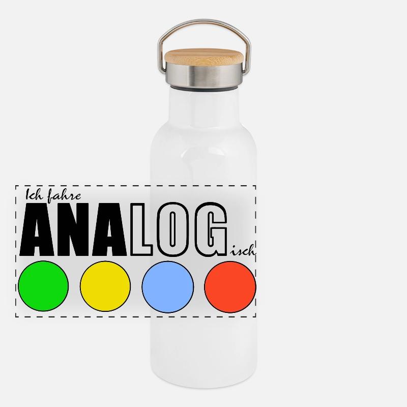 ANALOGisch Panorama Thermosflasche mit Bambusdeckel