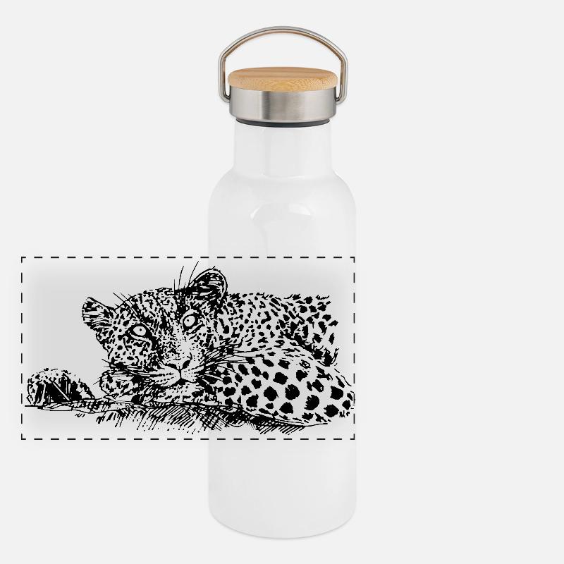 LEOPARD Panorama Thermosflasche mit Bambusdeckel