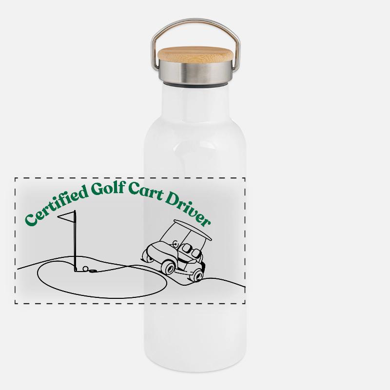 Certified Golfcart driver Panorama Thermosflasche mit Bambusdeckel