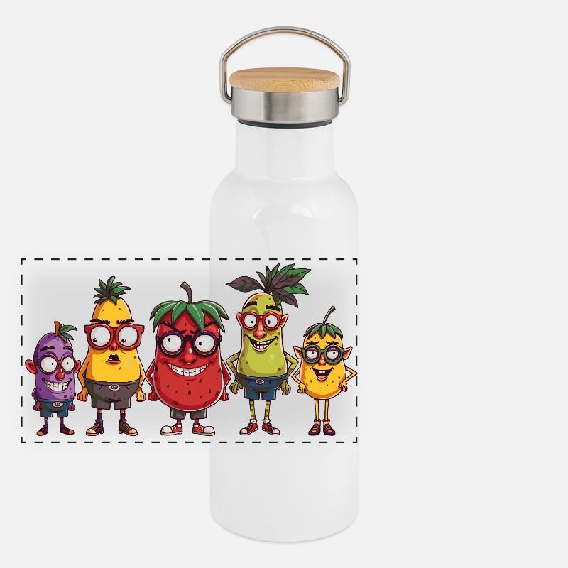 Gourde isotherme avec bouchon en bambou