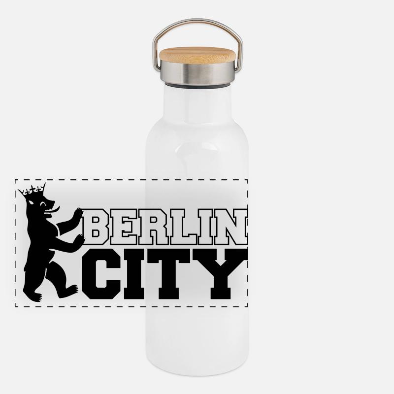 Panorama Thermosflasche mit Bambusdeckel