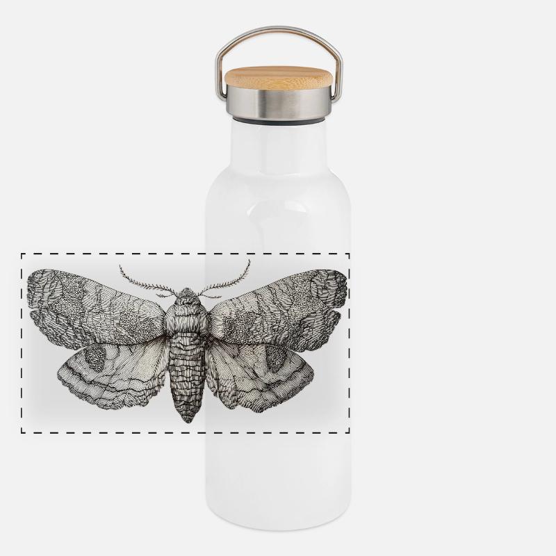 Millésime des papillons de nuit Gourde isotherme avec bouchon en bambou