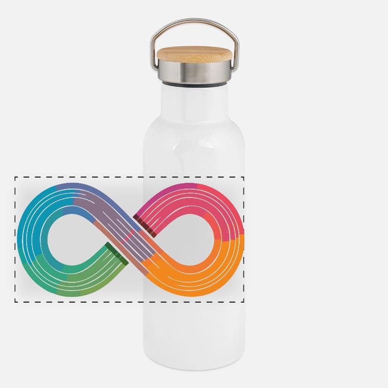 Unendlicher Regenbogen oder doch einfach nur Flow? Panorama Thermosflasche mit Bambusdeckel