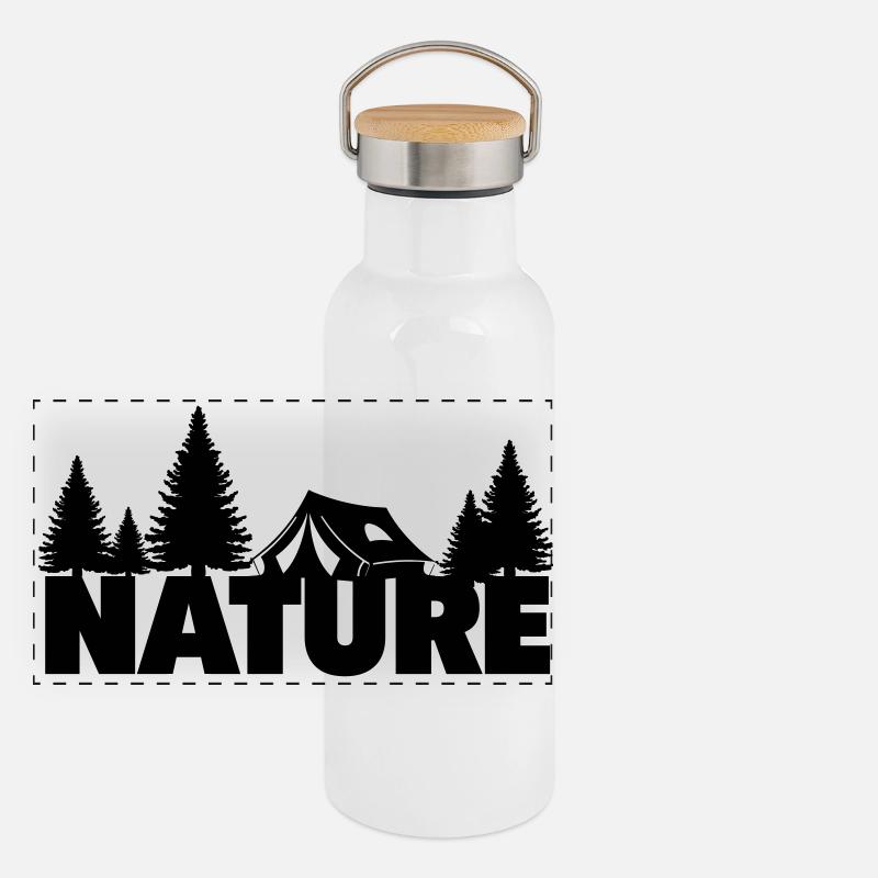 Gourde isotherme avec bouchon en bambou