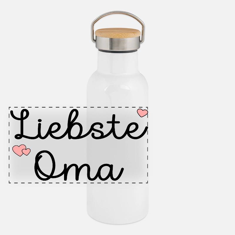 Großmama Liebste Oma Panorama Thermosflasche mit Bambusdeckel