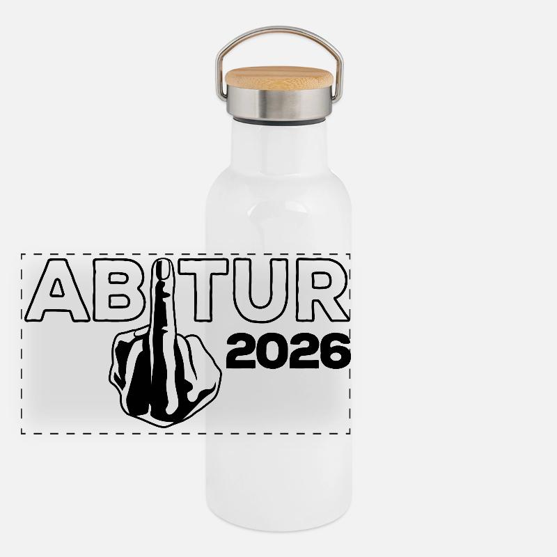 ABI 2026 Mittelfinger Abitur - Geschenk Panorama Thermosflasche mit Bambusdeckel