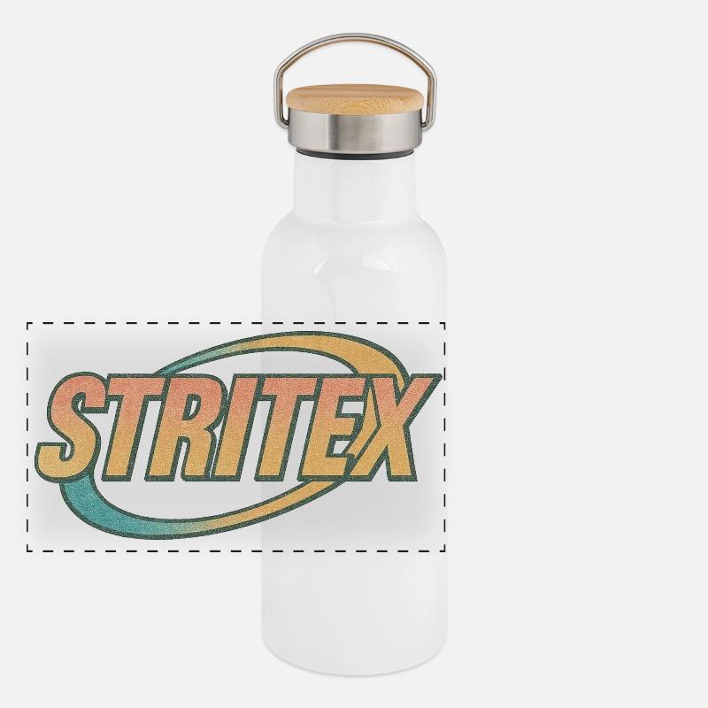 Stritex Retro Orbit Logo Gourde isotherme avec bouchon en bambou