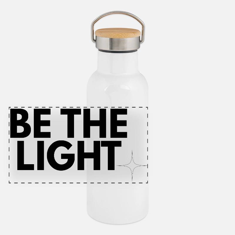Be the Light - Design chrétien minimaliste Gourde isotherme avec bouchon en bambou