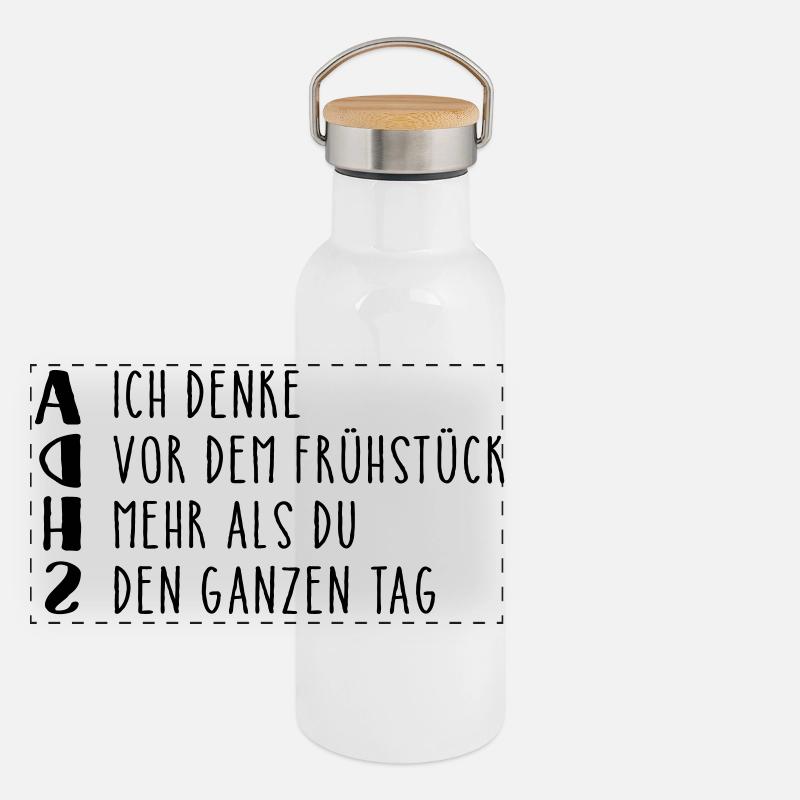 Déclaration provocante sur le TDAH Gourde isotherme avec bouchon en bambou