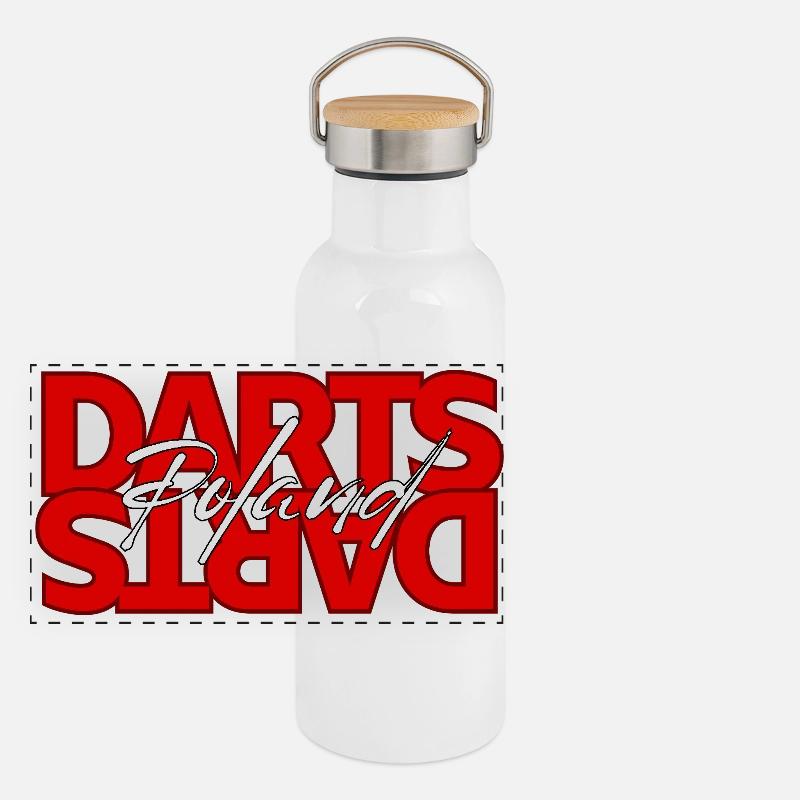 Darts Poland Logo Panoramic Thermal Bottle with Bamboo Lid