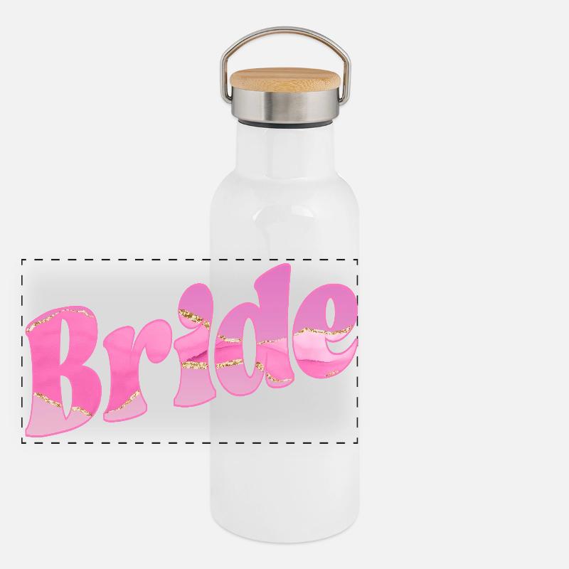 Bride Wedding Panoramic Thermal Bottle with Bamboo Lid