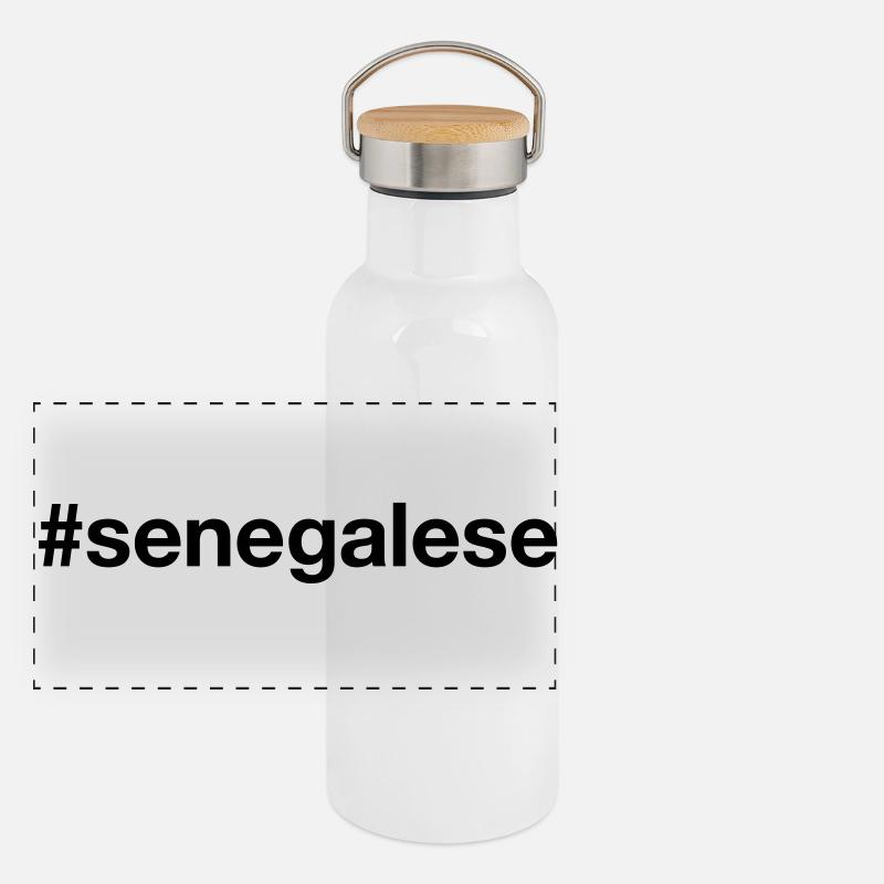 SENEGAL Hashtag Senegalese Panorama Thermosflasche mit Bambusdeckel