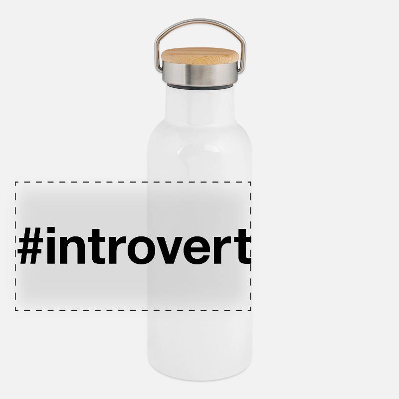 INTROVERT Hashtag Panorama Thermosflasche mit Bambusdeckel