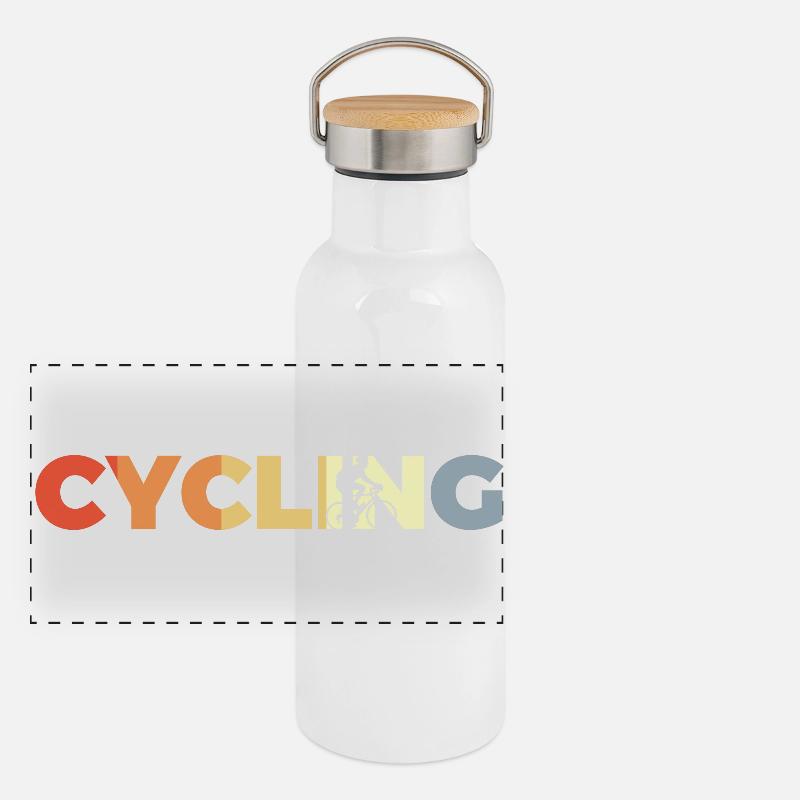 Cyclistes d’époque Gourde isotherme avec bouchon en bambou