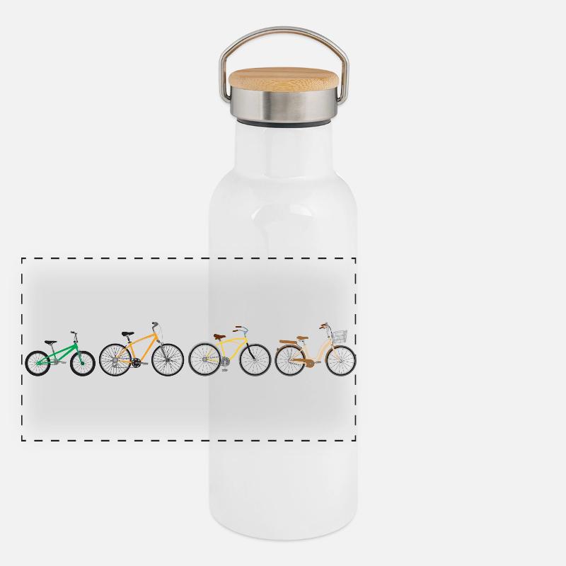 Chromatic Bicycle Parade Panoramic Thermal Bottle with Bamboo Lid