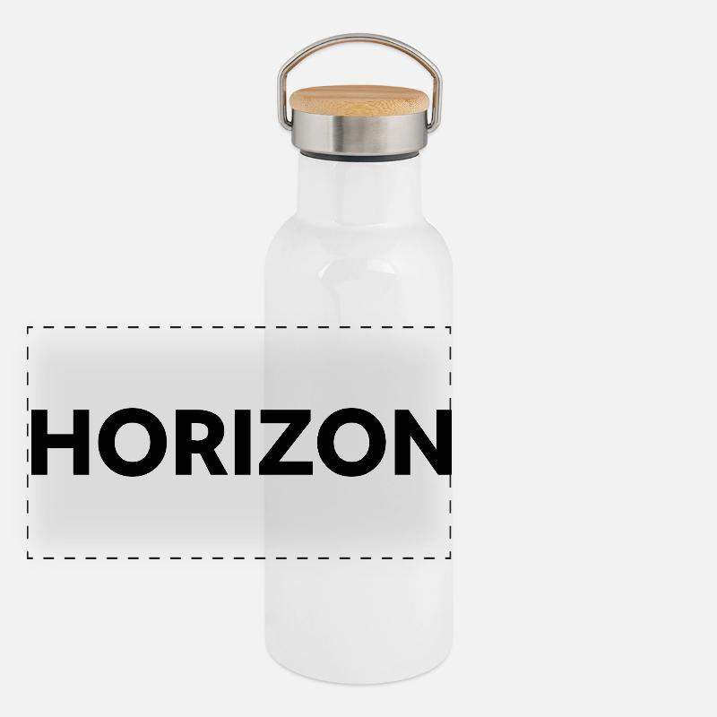 Schwarzer Horizont Panorama Thermosflasche mit Bambusdeckel