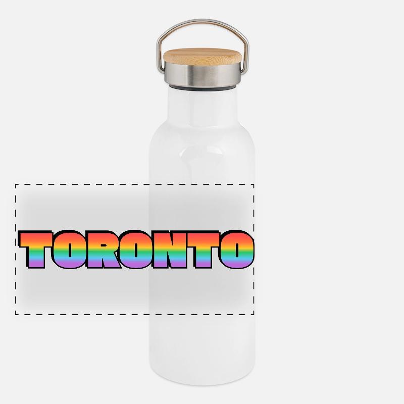Toronto LGBTQ Rainbow Gourde isotherme avec bouchon en bambou