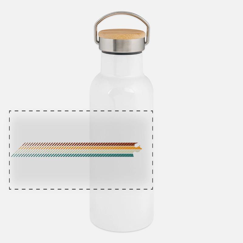 Warten auf Design-Upload Panorama Thermosflasche mit Bambusdeckel
