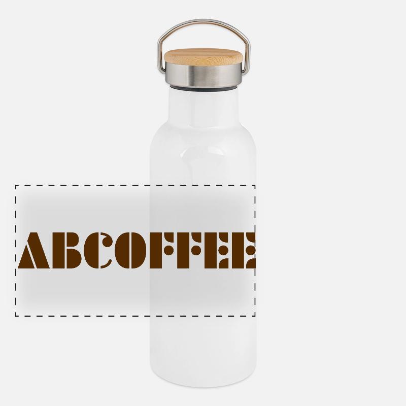 Alphabet du café Gourde isotherme avec bouchon en bambou