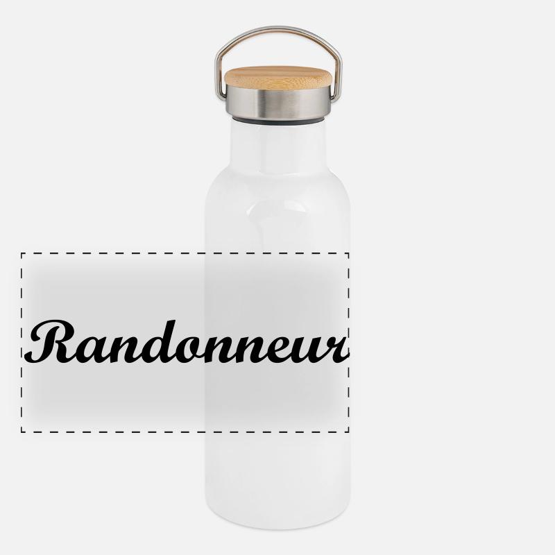 Randonneur Gourde isotherme avec bouchon en bambou