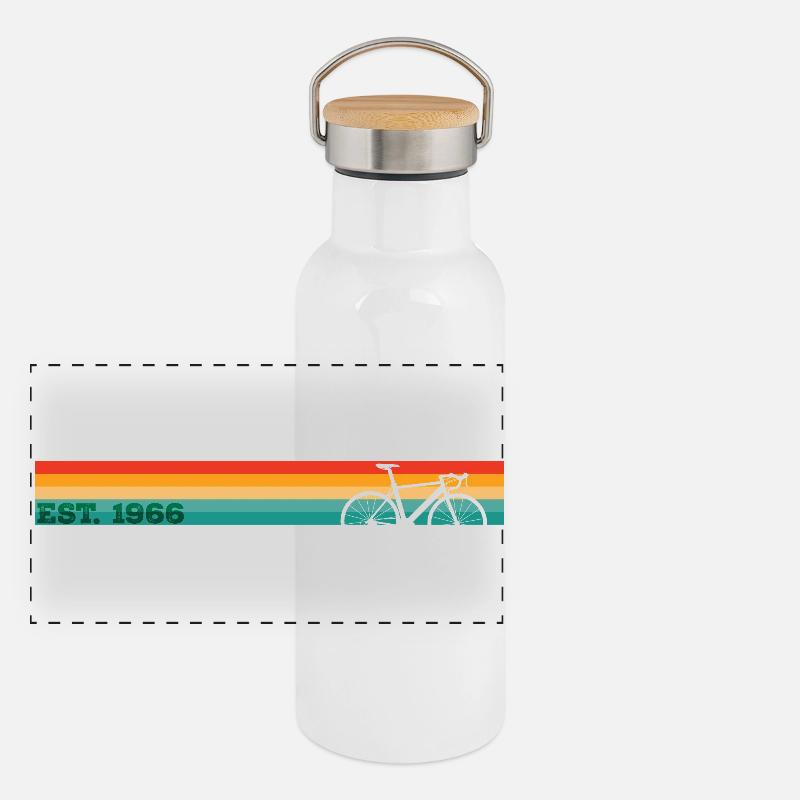 Millésime 1966 Gourde isotherme avec bouchon en bambou