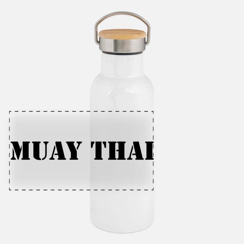 MUAY THAI Panorama Thermosflasche mit Bambusdeckel