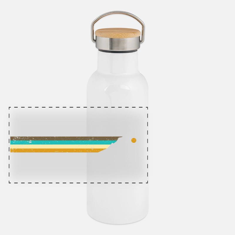 Mountain stripes Panoramic Thermal Bottle with Bamboo Lid