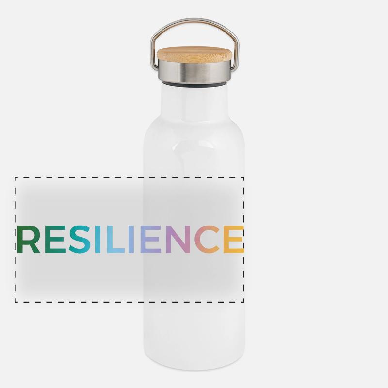 Typo de gradient de résilience Gourde isotherme avec bouchon en bambou