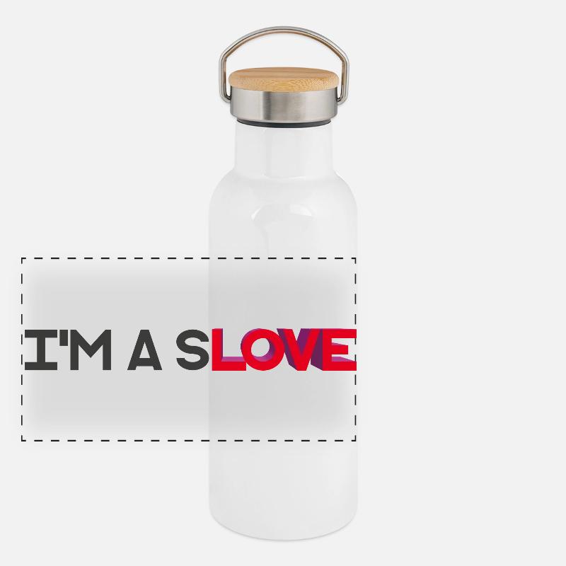 ICH BIN EIN SLOVE – lass uns reden Panorama Thermosflasche mit Bambusdeckel