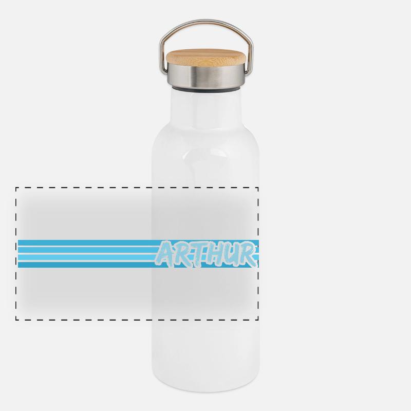 Maennername Arthur Panorama Thermosflasche mit Bambusdeckel