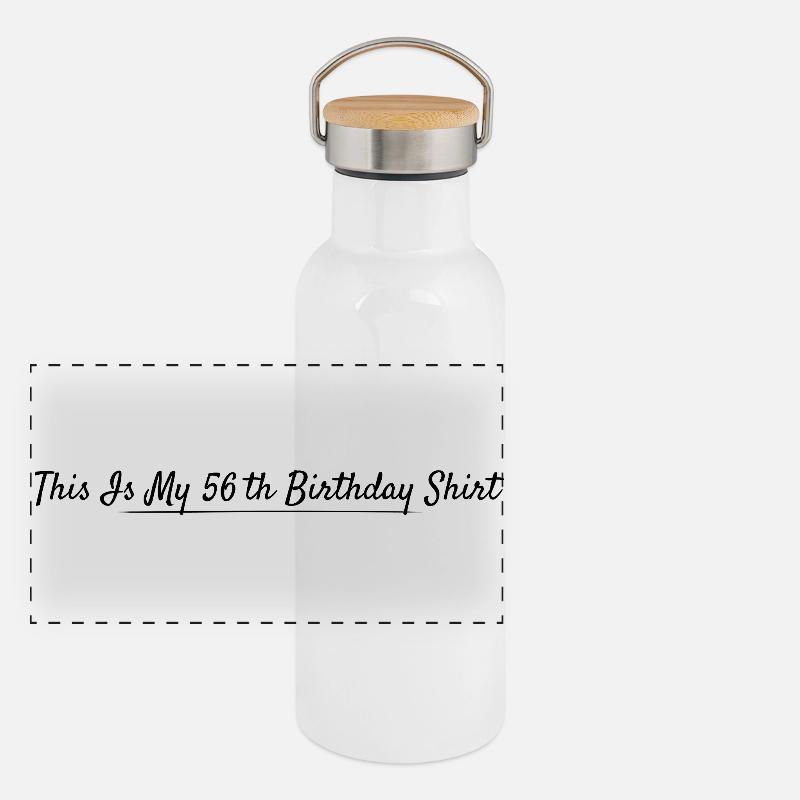 56e Anniversaire 56 ans Anniversaire Gourde isotherme avec bouchon en bambou