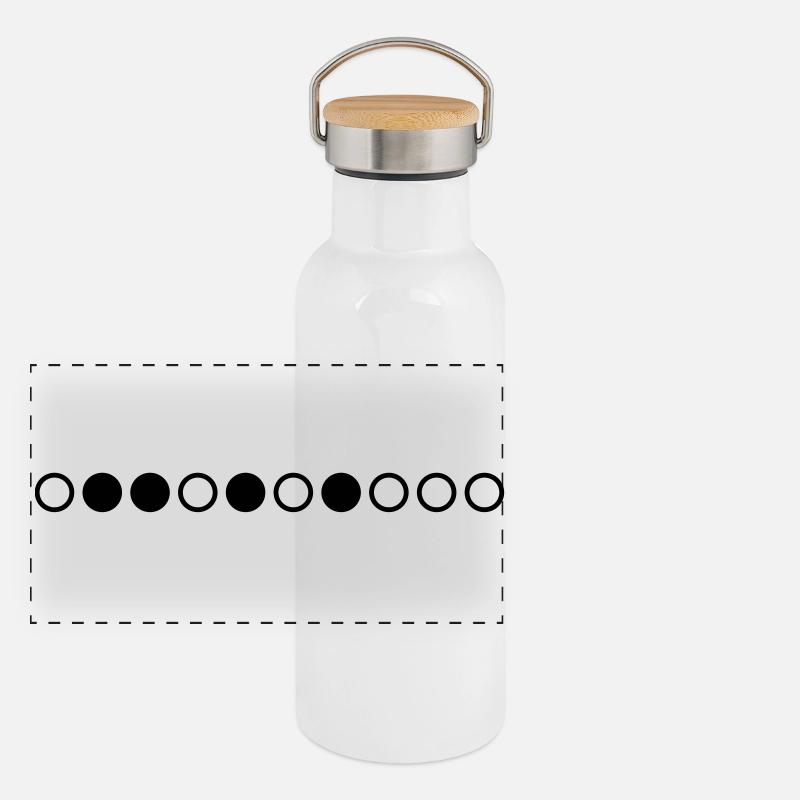 Nerdy Design "Primzahlen" bis 10 Panorama Thermosflasche mit Bambusdeckel