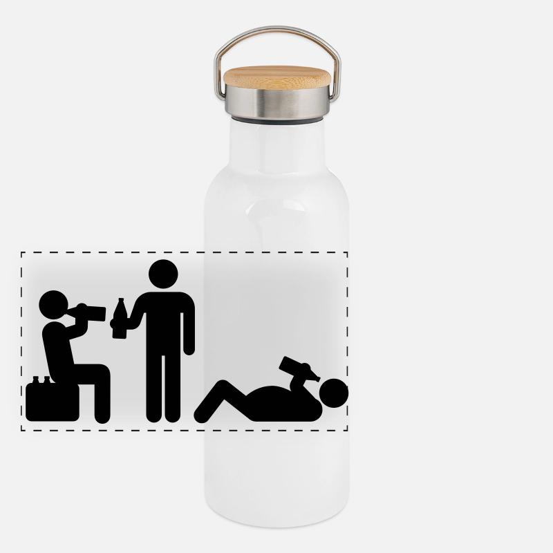 boozy alcohol vodka beer drunk drinking Gourde isotherme avec bouchon en bambou