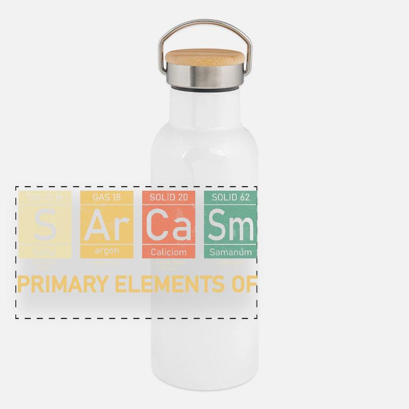 Sarkasmus Humor Panorama Thermosflasche mit Bambusdeckel