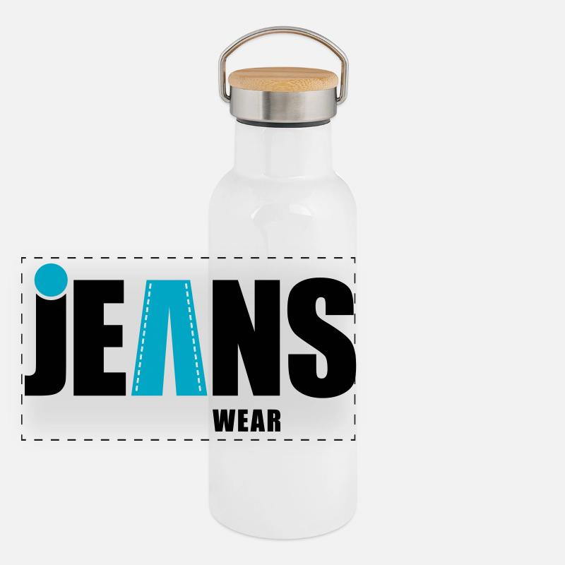 jeans wear mit punkt Panorama Thermosflasche mit Bambusdeckel