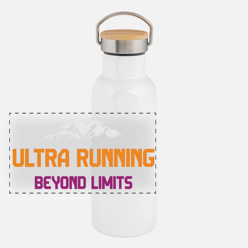 Ultra Running - Jenseits der Grenzen Panorama Thermosflasche mit Bambusdeckel