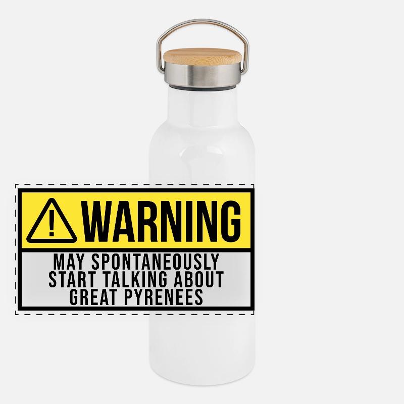 Große Pyrenäen Panorama Thermosflasche mit Bambusdeckel