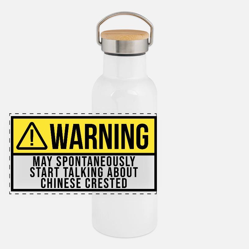 Chinesischer Schopf Panorama Thermosflasche mit Bambusdeckel