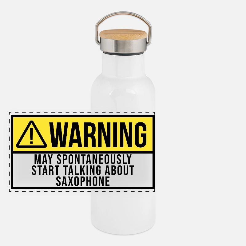 Saxophone Panoramic Thermal Bottle with Bamboo Lid