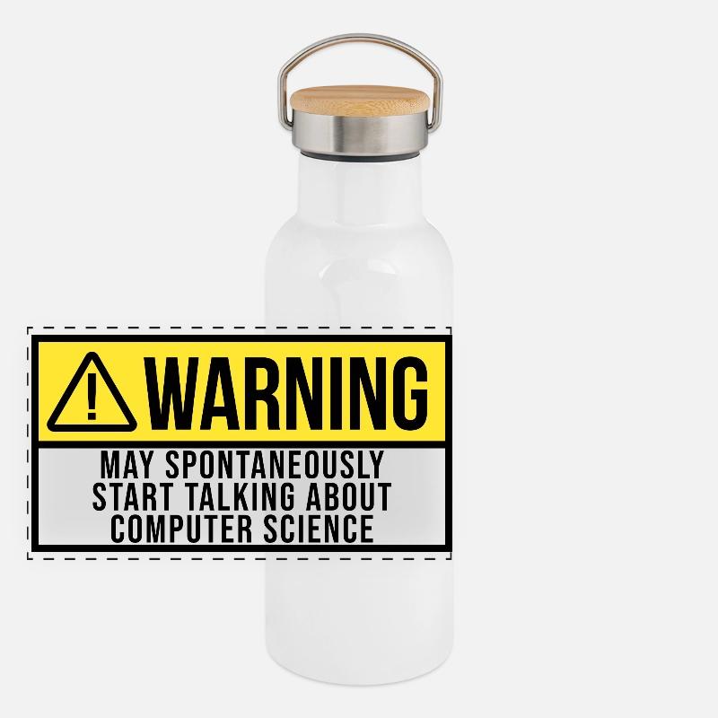 Informatik Panorama Thermosflasche mit Bambusdeckel