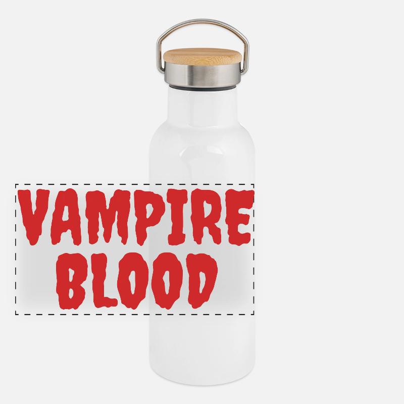 Vampire Blood Horror Typography Design Panoramic Thermal Bottle with Bamboo Lid