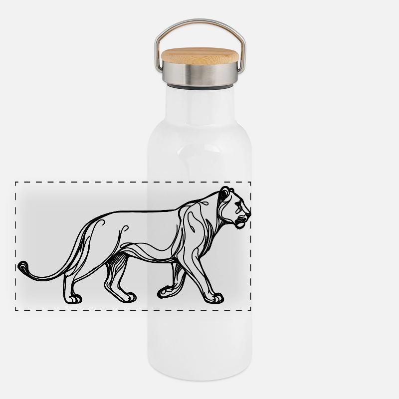 Essence de lionne Gourde isotherme avec bouchon en bambou