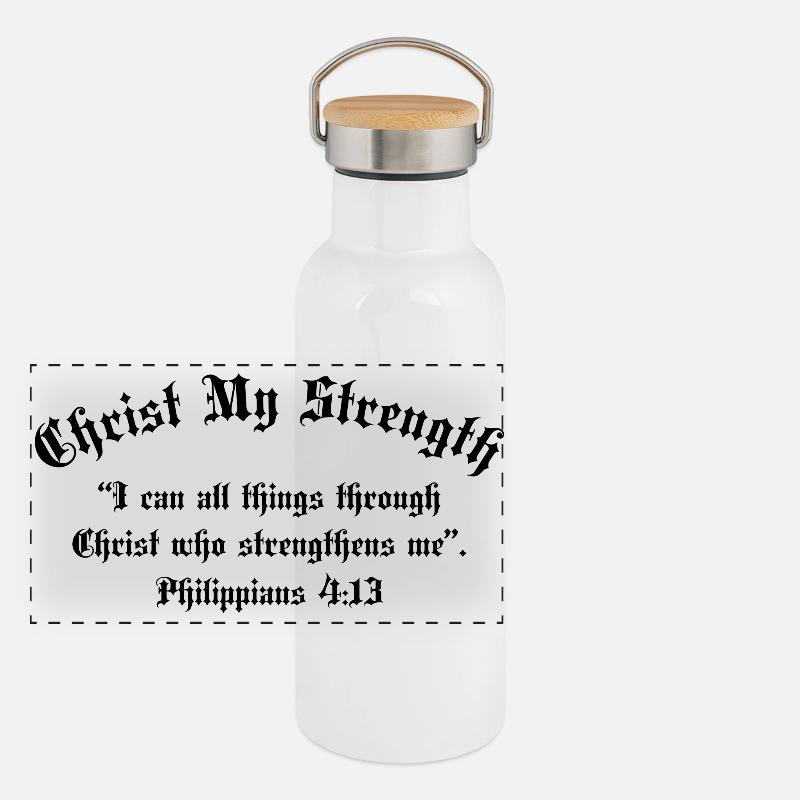 Le Christ, ma force Gourde isotherme avec bouchon en bambou