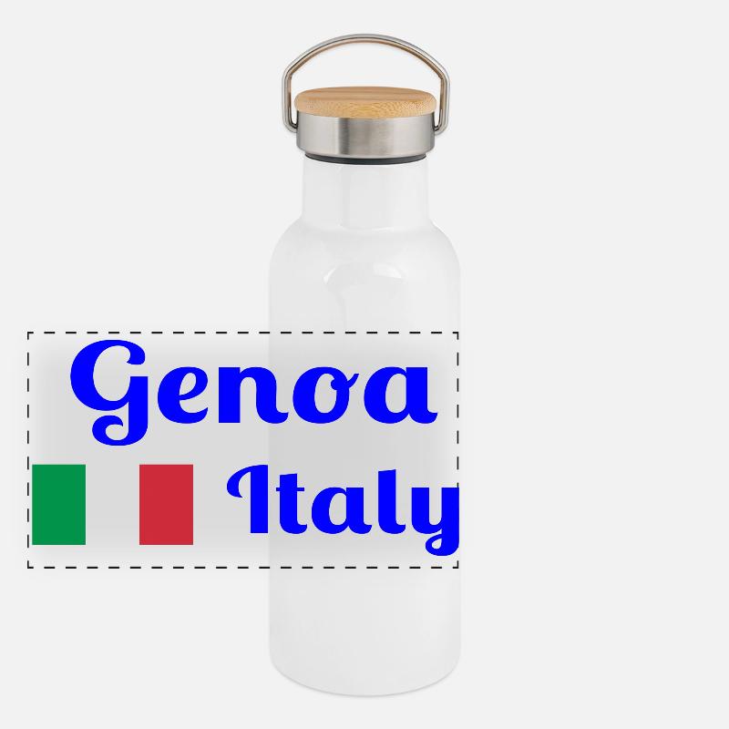 Gênes Italia - Imprimés élégants Gourde isotherme avec bouchon en bambou