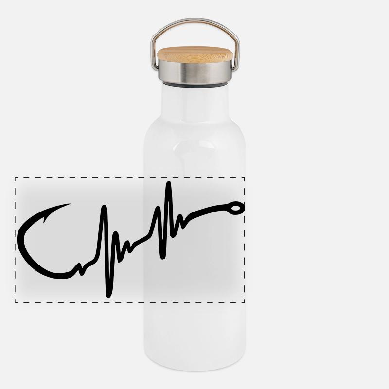 Hameçon Heartbeat Gourde isotherme avec bouchon en bambou