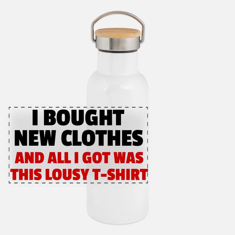 I Bought New Clothes Panorama Thermosflasche mit Bambusdeckel